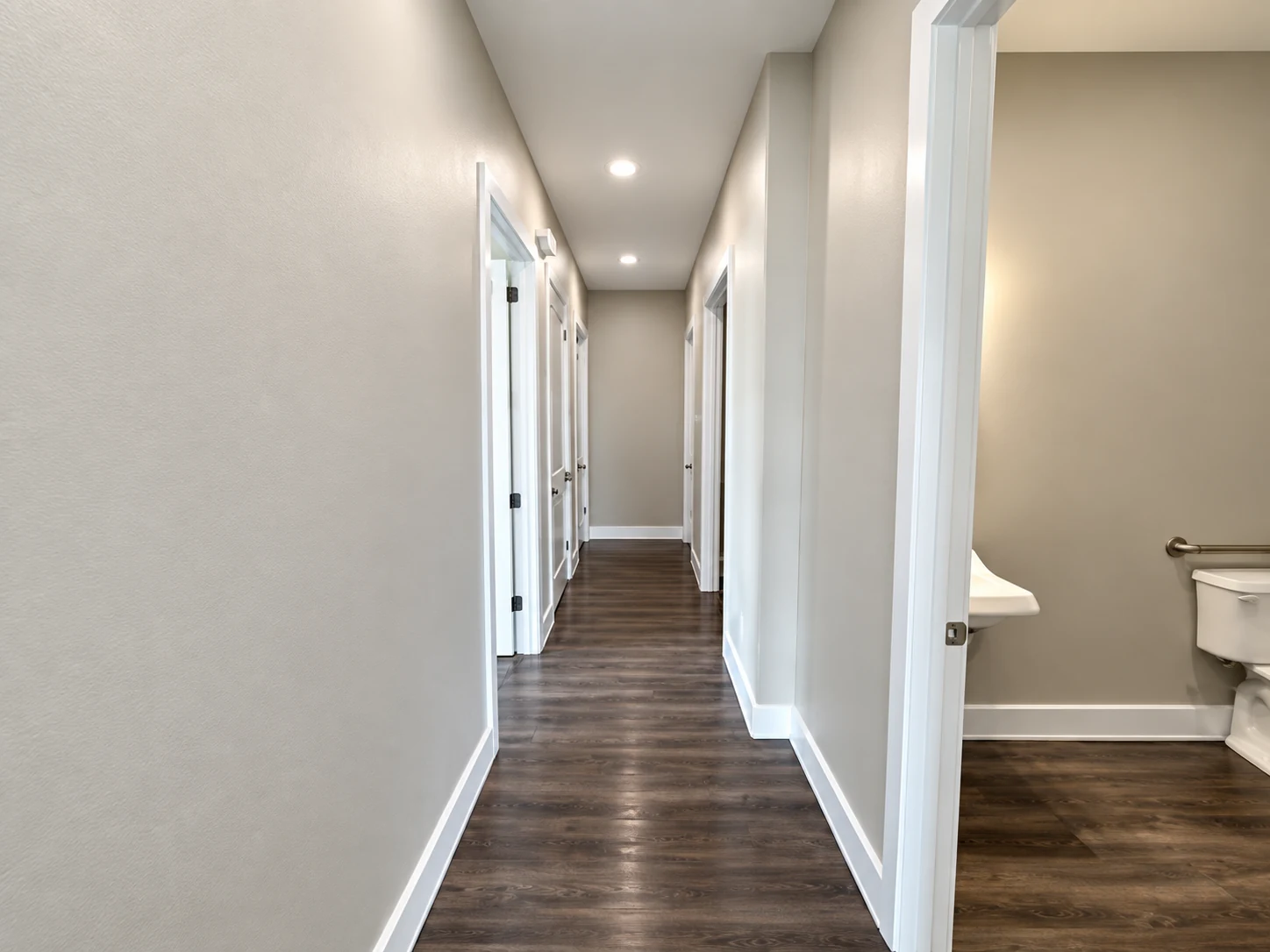 Finished interior hallway